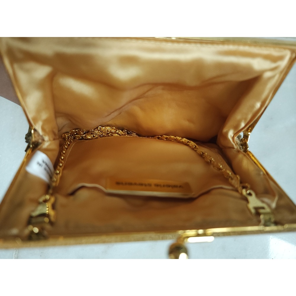 VTG Exquisite Valerie Stevens Beaded Evening Bag Gold Glam Party Shell Clutch - Picture 8 of 13